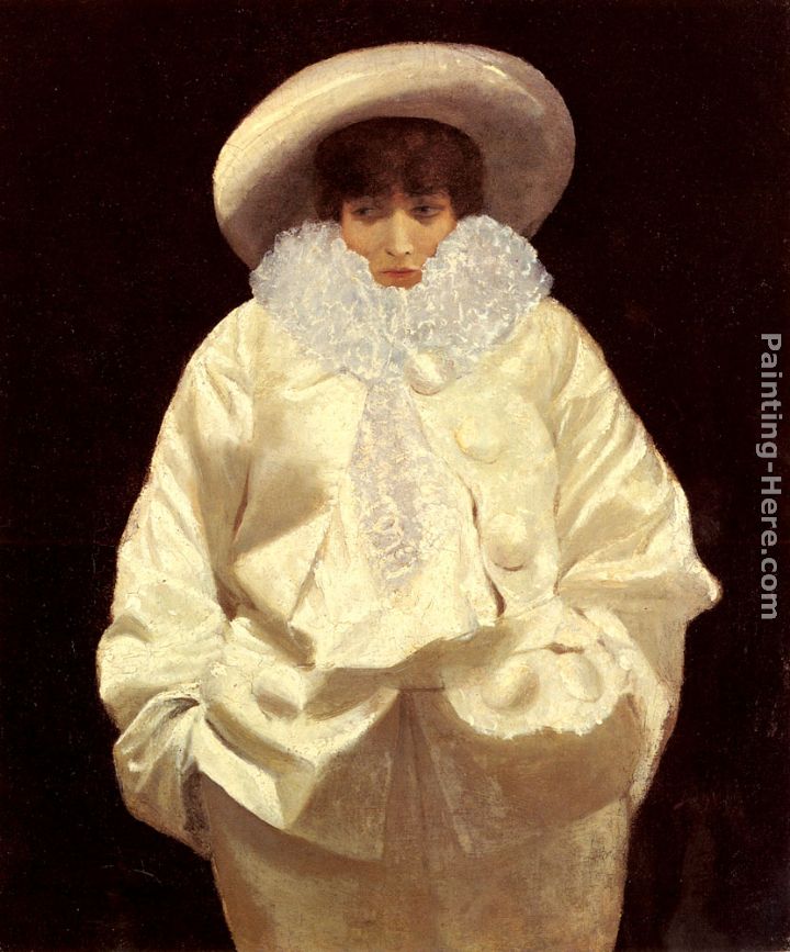 Sarah Bernhardt as Pierrot painting - Giuseppe de Nittis Sarah Bernhardt as Pierrot art painting